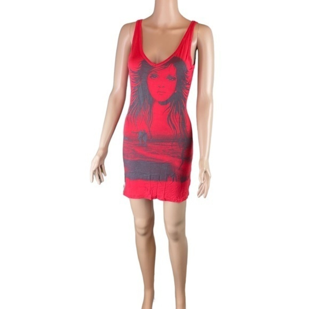 Printed Black/Red Mini Dress